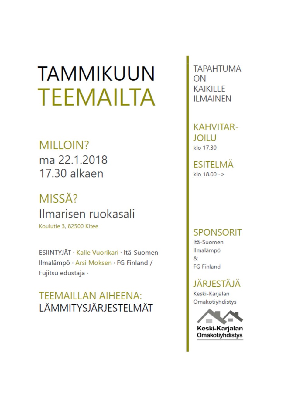 Teemailta lämmitysjärjestelmät